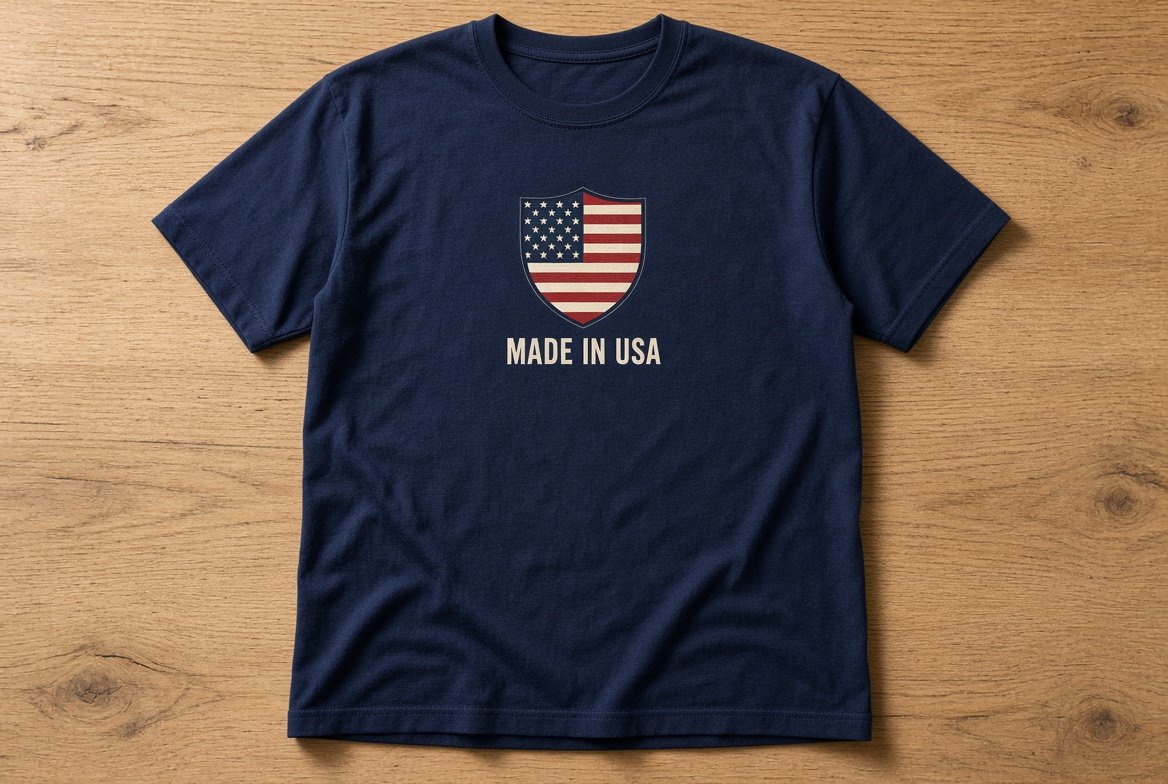 Navy Made in USA heavyweight tee
